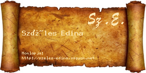 Széles Edina névjegykártya